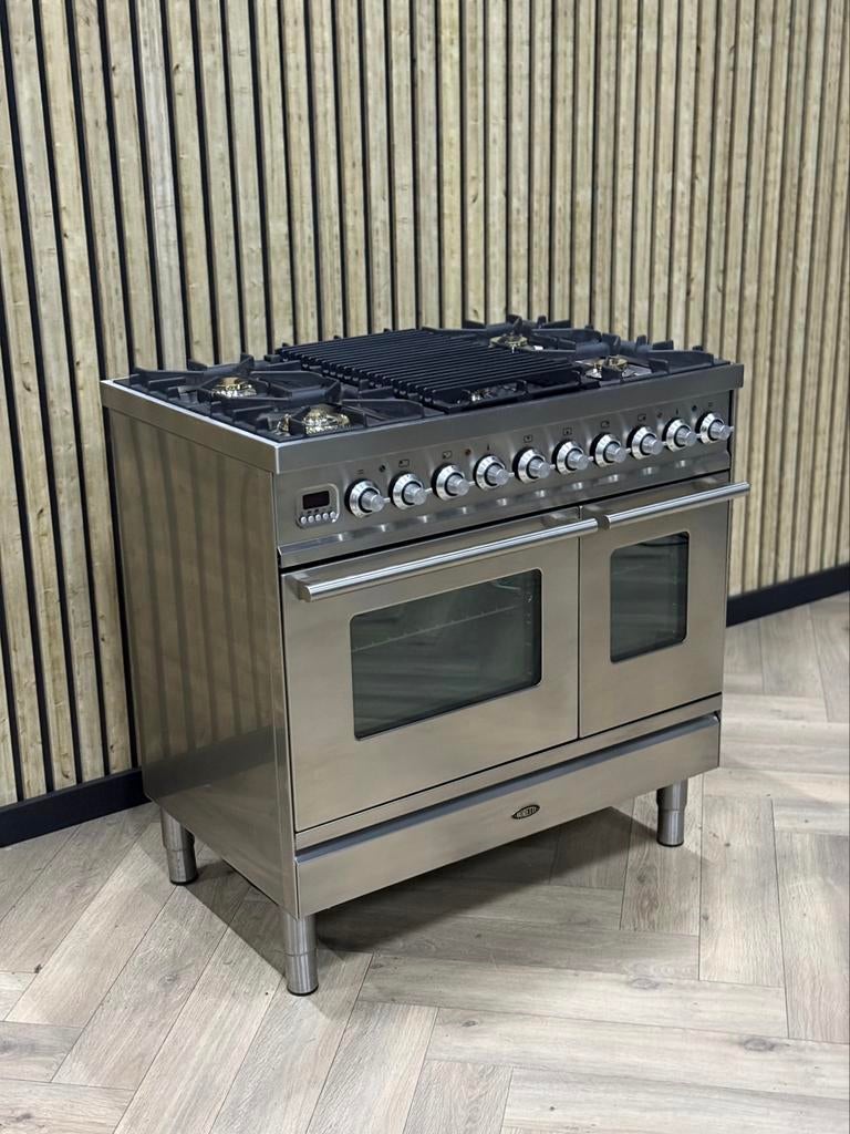 Prachtige Boretti Inox Gas + Multifunctionele Oven, Warmhoudplaat, 60 cm of meer, Ophalen of Verzenden, Zo goed als nieuw