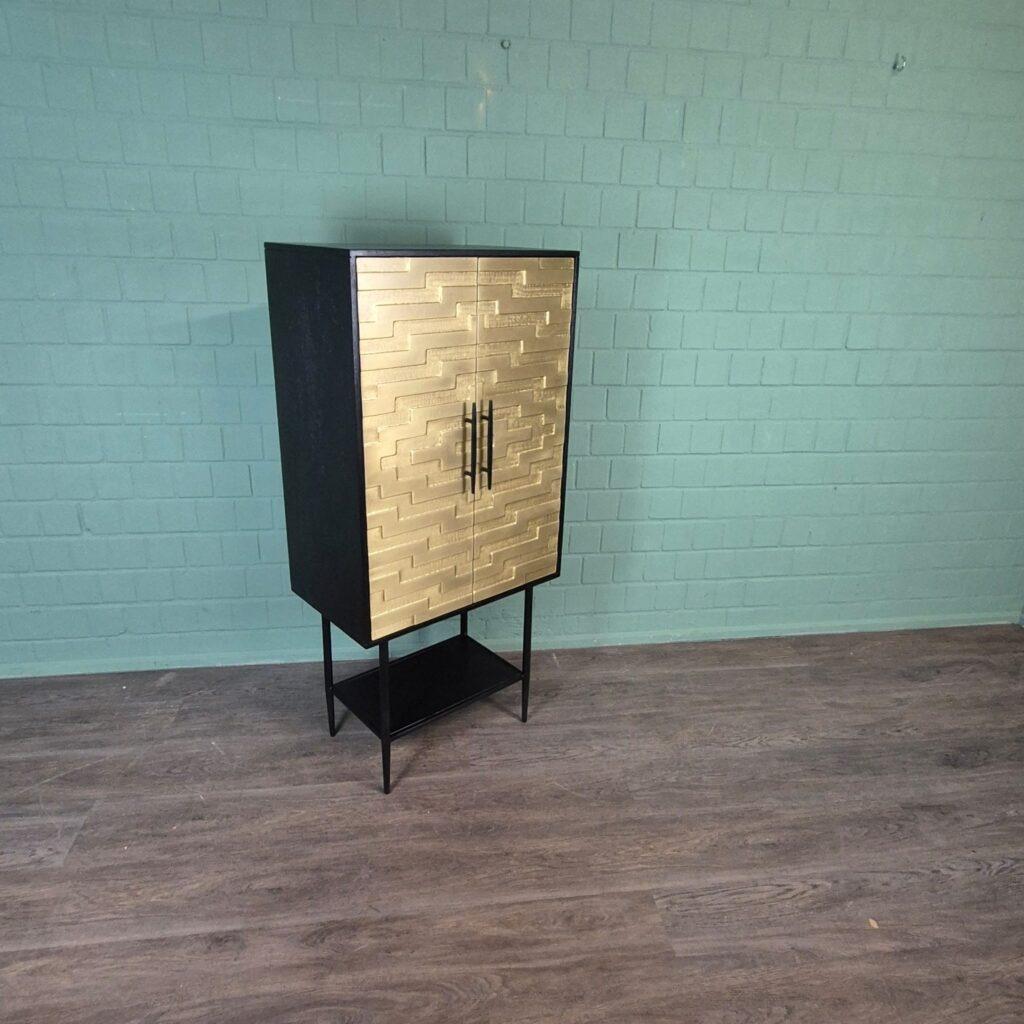 27214 Kast My Sons Goud-Zwart Massief Hout 0,70 m, Verzenden