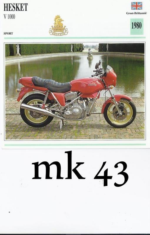 Mk43 motorkaart hesket v 1000 -, Ophalen of Verzenden, Zo goed als nieuw, Motoren