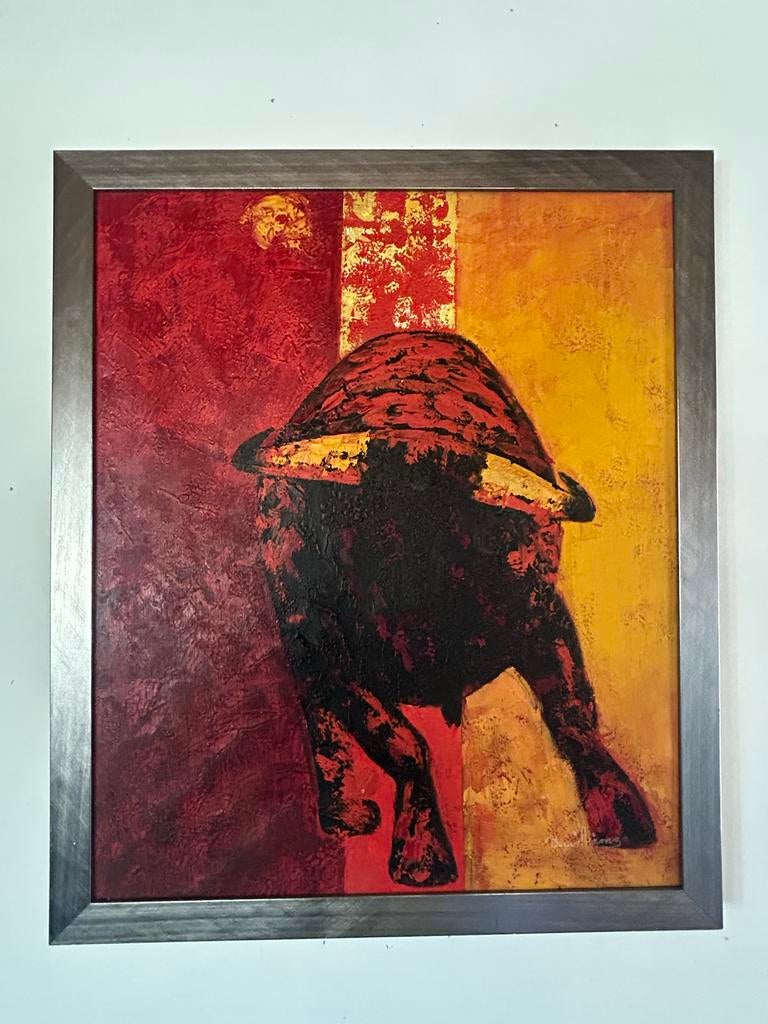 Stierenvechter Schilderij, Antiek en Kunst, Ophalen