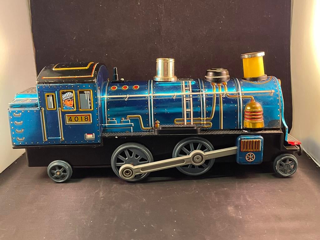 Blikken locomotief / jaren zestig / oud speelgoed., Antiek en Kunst, Ophalen of Verzenden