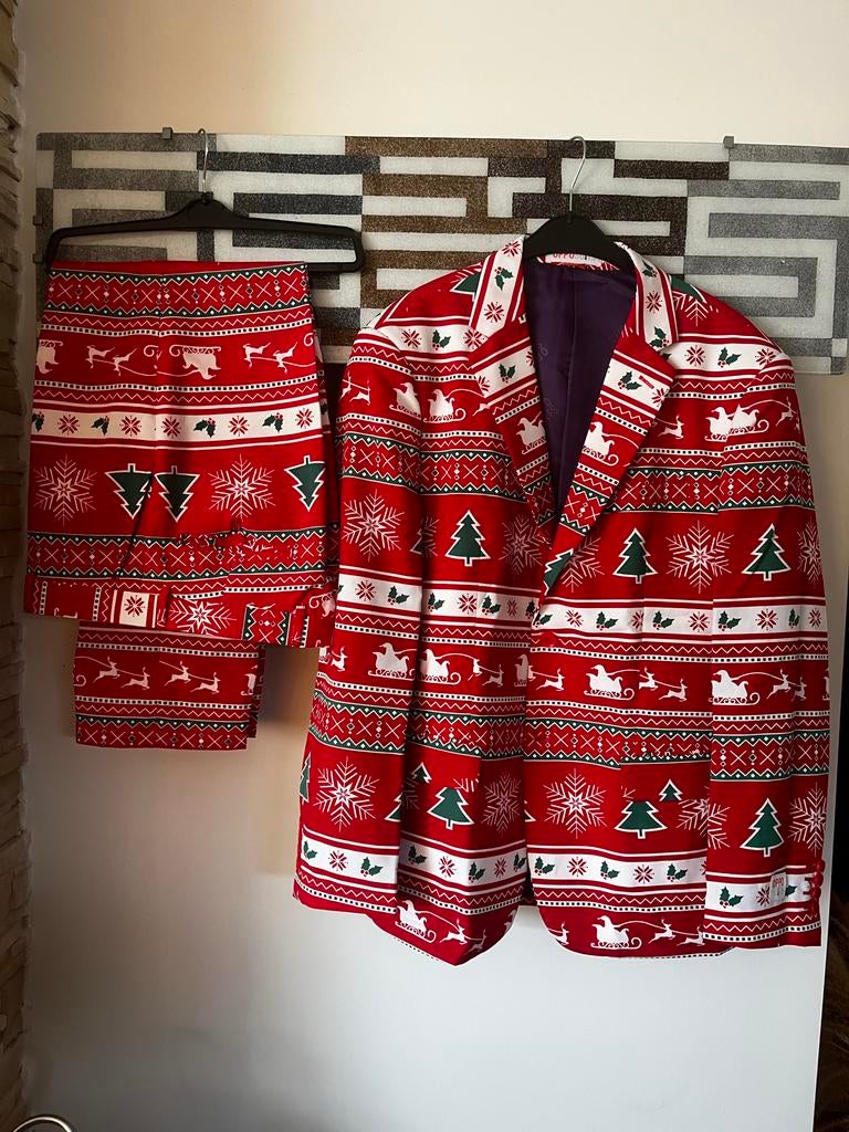 Opposuits Kerst Kostuum Maat 52, Ophalen of Verzenden, Zo goed als nieuw, Maat 52/54 (L)