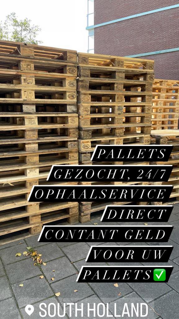 ✅GEZOCHT!EUROPALLETS//H1 PALLETS//EENMALIGE//BLOK PALLETS!✅, Doe-het-zelf en Verbouw, Hout en Planken, Ophalen of Verzenden, Nieuw