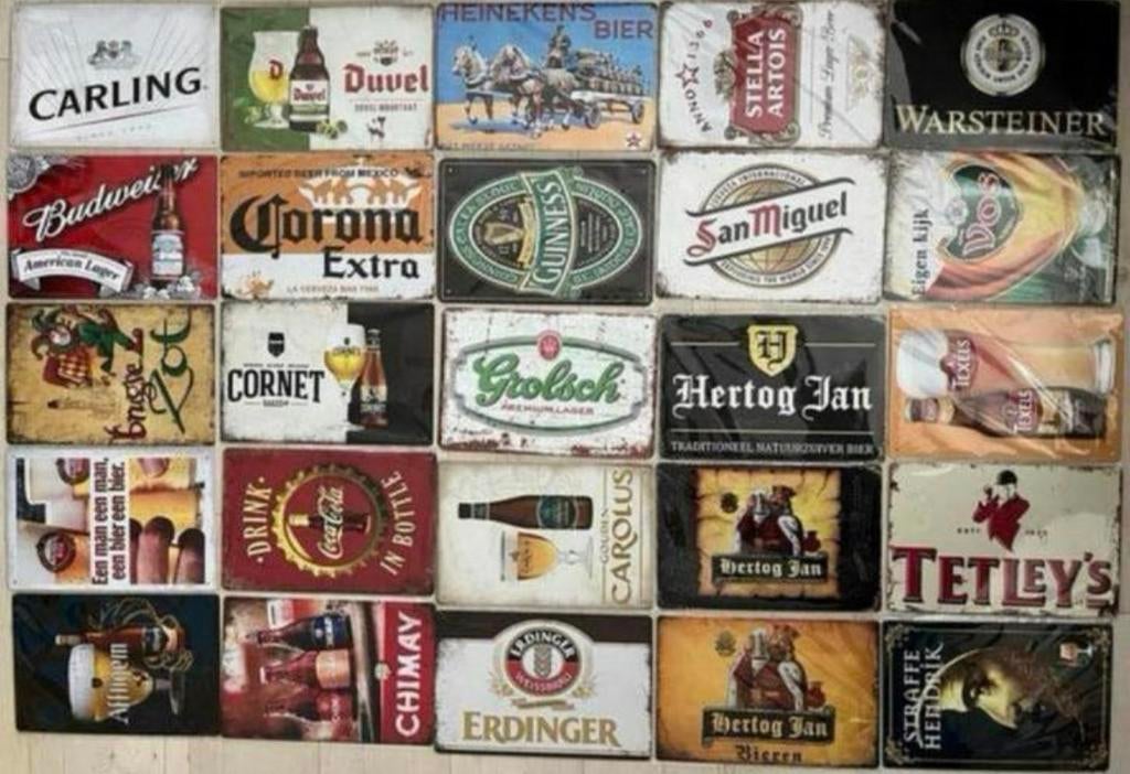 Metalen wandbord Bier Pils 20x30 cm (3 voor 21€) Aanbieding!, Verzamelen, Ophalen of Verzenden, Zo goed als nieuw, Reclamebord