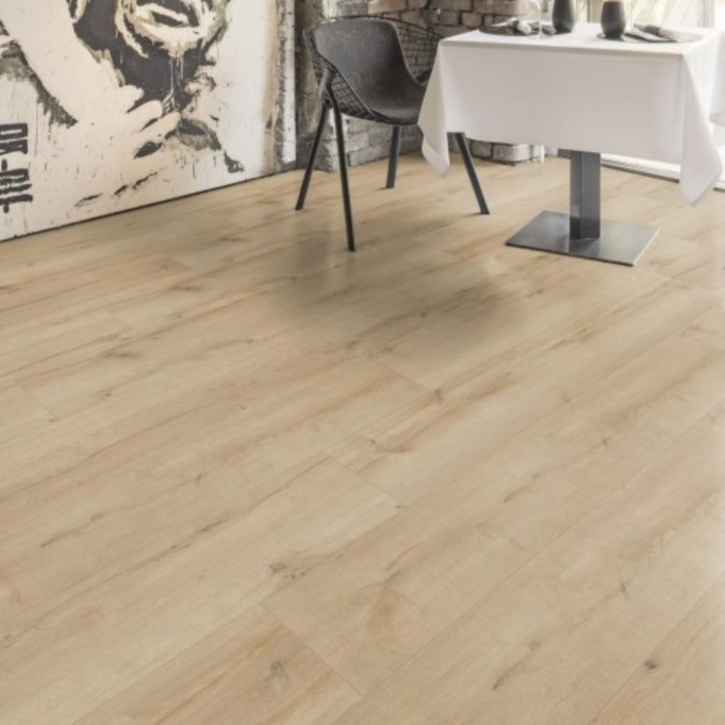 Laminaat Eiche Oak Native Maple plank 8mm €11,95p/m2 inc.btw, 75 m² of meer, Beige, Ophalen of Verzenden, Zo goed als nieuw
