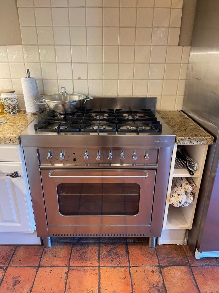 Bosch Solitair gasfornuis – 6 pits oven – RVS, Ophalen, Gebruikt, 60 cm of meer, Gas