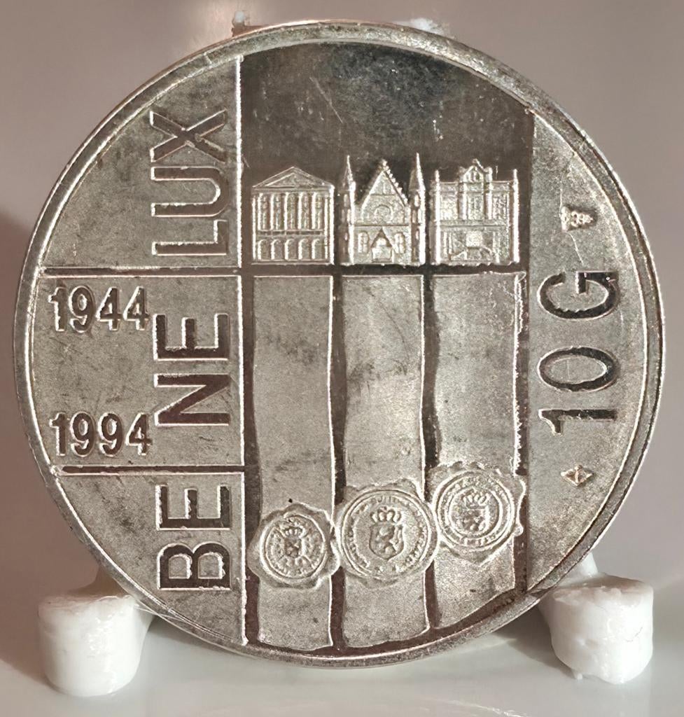 10 Gulden Benelux – Nederland 1994 – 15 g .720 Zilver – UNC, Ophalen, Koningin Beatrix, Zilver, Losse munt