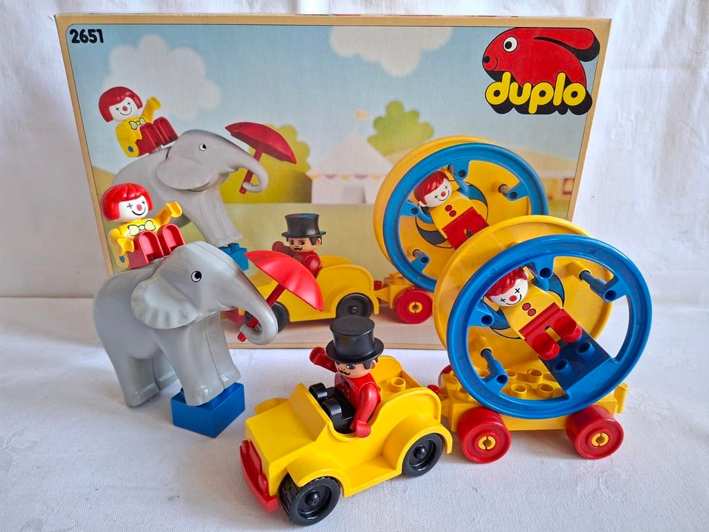 Vintage Duplo 2651 Circus Piastini Clown Parade met doos !, Ophalen of Verzenden, Zo goed als nieuw, Duplo