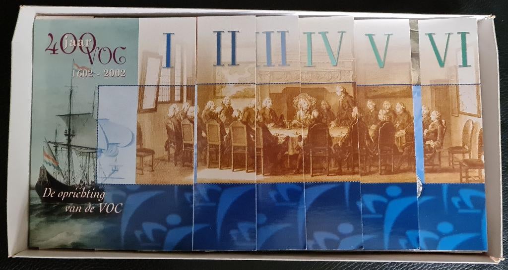 400 JAAR V.O.C. 6 MAPJES MET EURO MUNTEN, Ophalen of Verzenden, Koningin Beatrix, Euro's, Setje