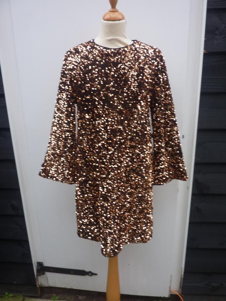 CARNAVAL, goud, jurk, glitterjurk, carnavalsjurk, Ophalen of Verzenden, Nieuw, Carnaval, Kleding
