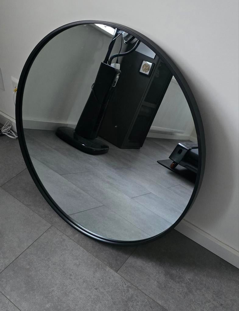 Zwarte ronde spiegel, Ophalen, Rond, Zo goed als nieuw, Minder dan 100 cm