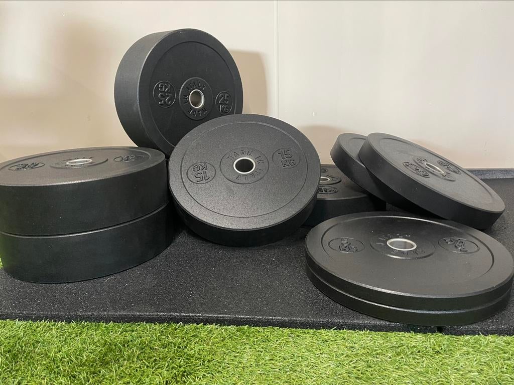 Rubber Bumper Plates!  5/10/15/20/25kg, Sport en Fitness, Fitnessmaterialen, Ophalen, Halterschijven, Stuntgras, Nieuw