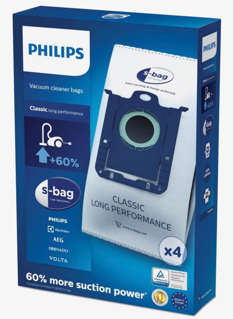 NIEUW! Philips S-Bag stofzuigerzak 4 stuks €10,99, Ophalen of Verzenden, Nieuw