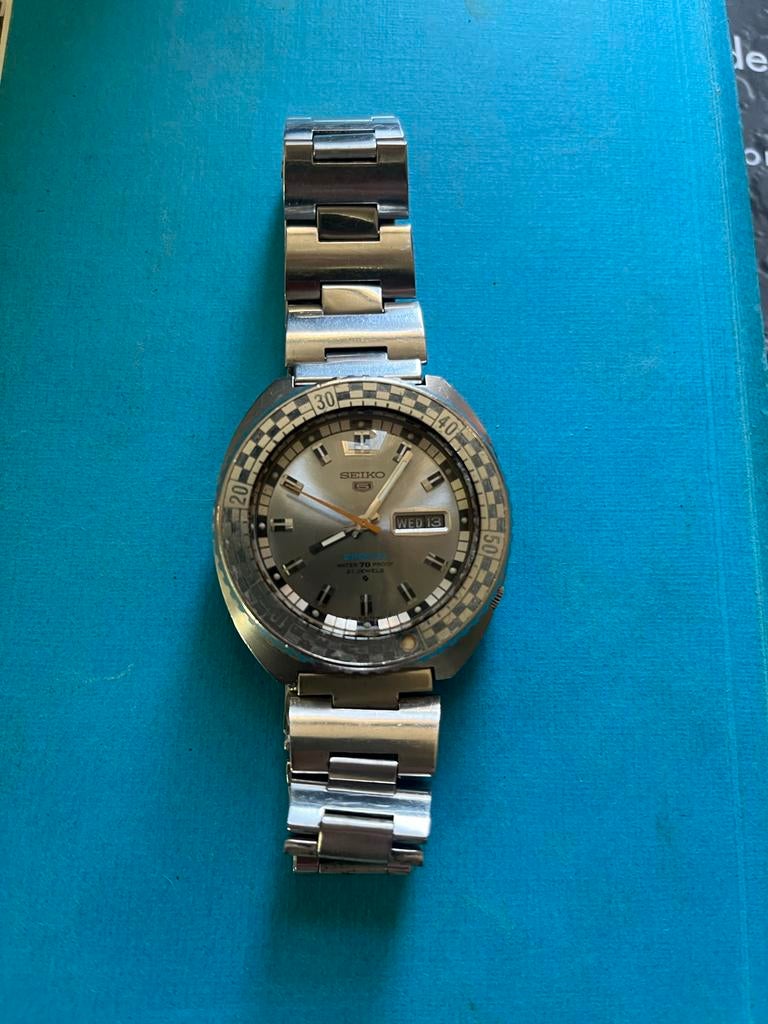 Seiko Rally Diver 6119-7170 Vintage Jaren 70, Seiko, Gebruikt, Staal, Polshorloge
