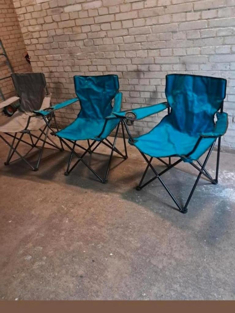 Te koop!3× kampeerstoel beschikbaar . Inklapbaar., Ophalen, Campingstoel