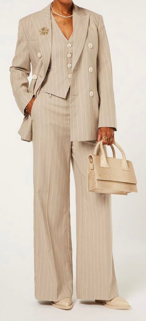 3 delig JoshV, Josh V blazer, pantalon en gilet in S, Ophalen of Verzenden, Zo goed als nieuw, Maat 36 (S), Beige