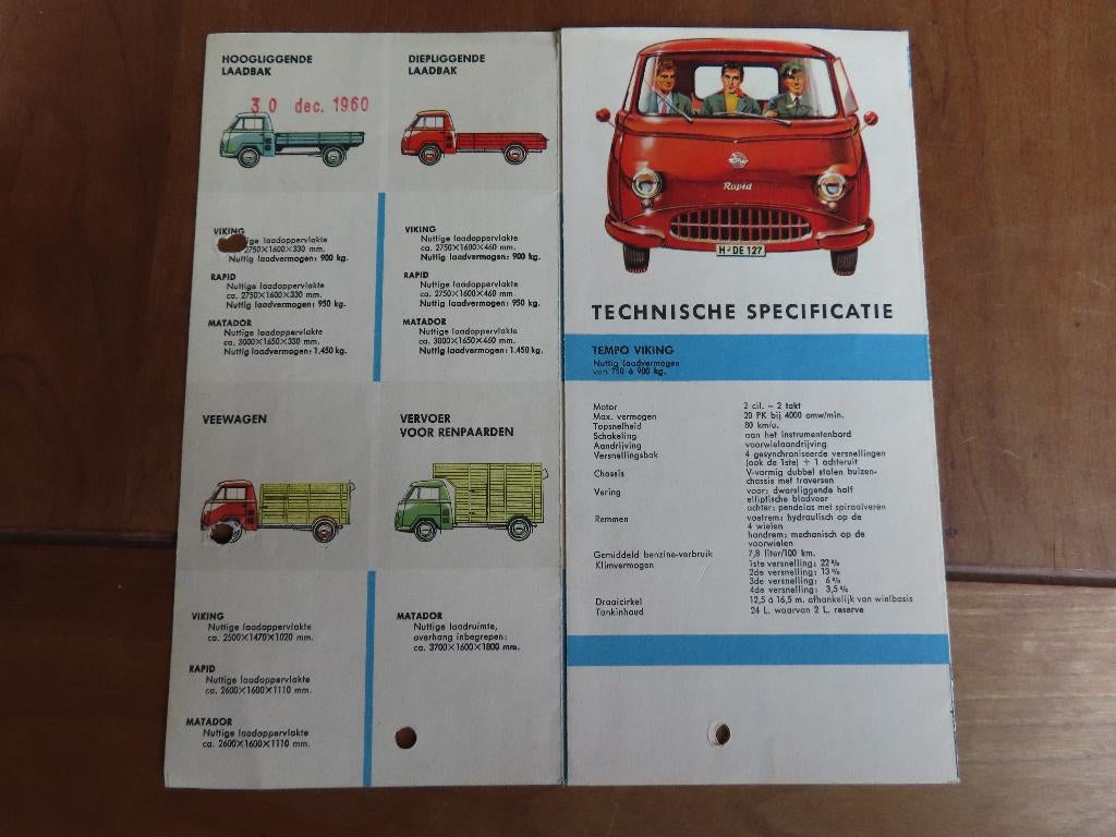 Compacte folder Tempo Viking, Matador, Rapid 1960, Tempo, Ophalen of Verzenden, Zo goed als nieuw, Overige merken