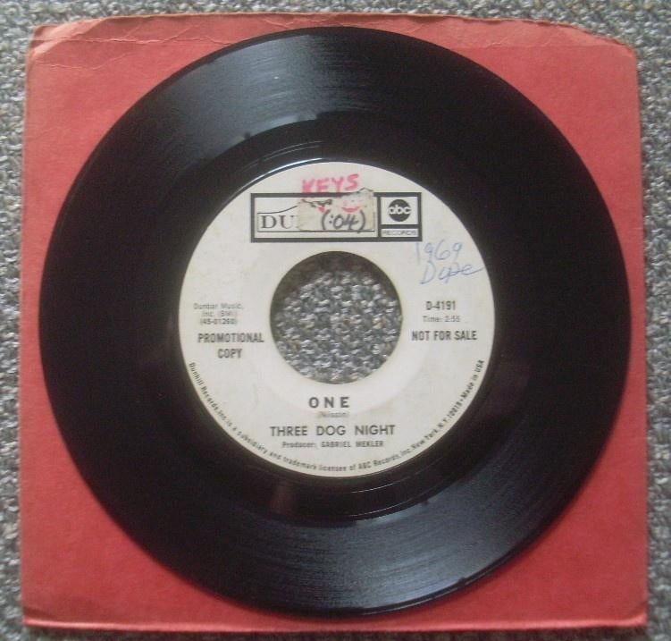 Three Dog Night - One (PROMO) 7" single, Gebruikt, 7 inch, Single, Ophalen of Verzenden