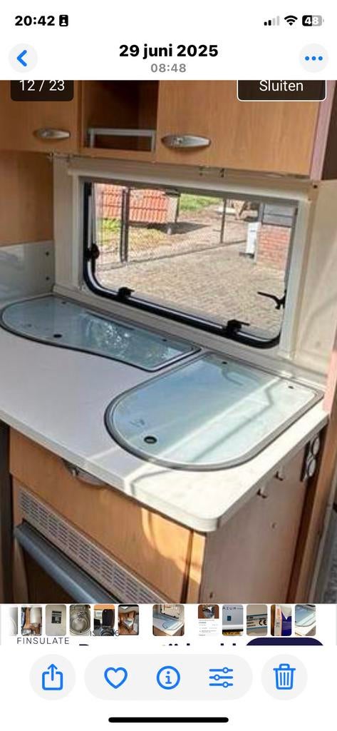 GEVRAAGD!!. Knaus Azur Gootsteendeksel Grijs - Gezocht, Caravans en Kamperen, Ophalen of Verzenden, Zo goed als nieuw