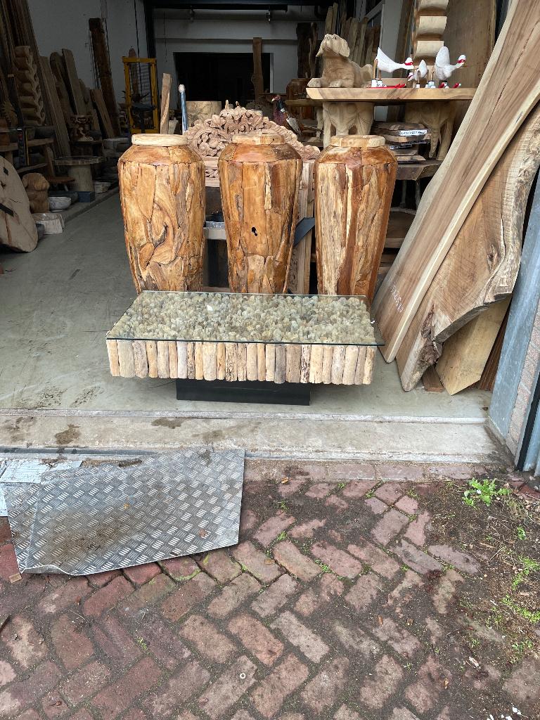 Unieke salontafel teak root organisch suar, 100 tot 150 cm, 50 tot 100 cm, Minder dan 50 cm, Rechthoekig