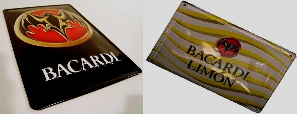 Bacardi borden 2 stuks ( 02, Verzamelen, Merken en Reclamevoorwerpen, Nieuw, Reclamebord, Verzenden