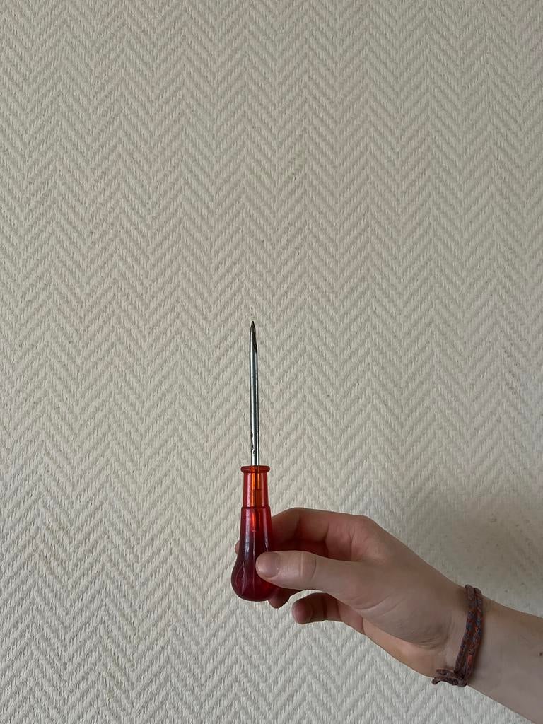 Priem met rood handvat, Ophalen of Verzenden, Gebruikt