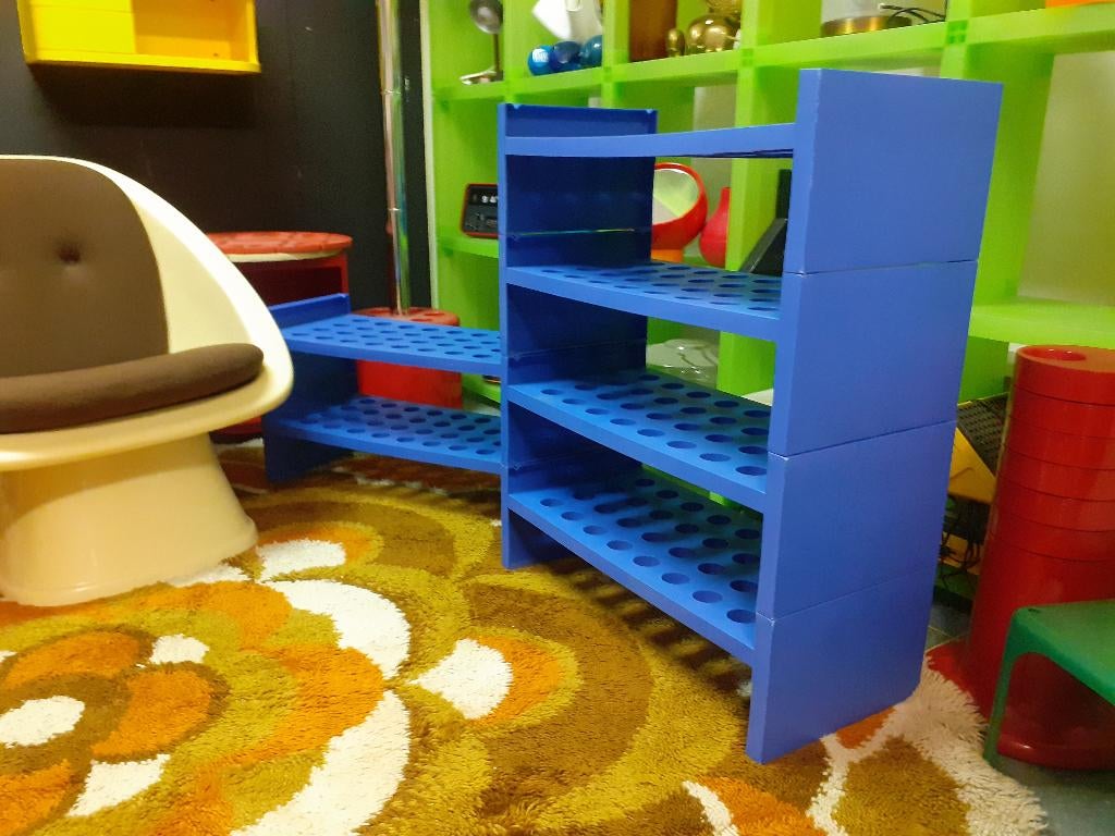 schappenkast schoenenrek blauw 6 delig Ikea design retro, Gebruikt, Ikea, ?, ?