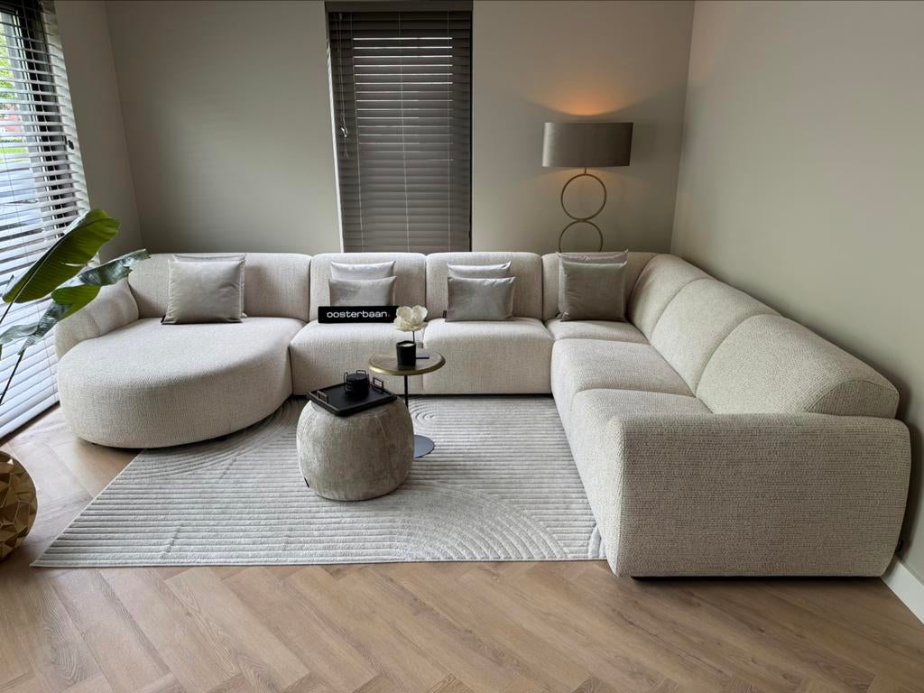 Luxe Velvet Teddy U-bank Moos 170x390x270cm NIEUW Beige Wit, Info@oosterbaanwonen.nl, Venus 31 8448CE Heerenveen, Hoekbank, Oosterbaan Wonen