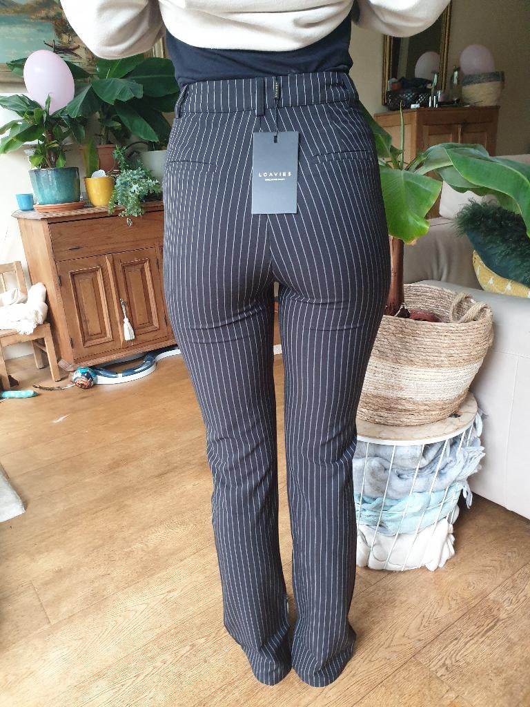 Pantalon - zwart - krijtstreep broek - XS - merk Loavies, Zwart, Nieuw, Ophalen of Verzenden, Loavies