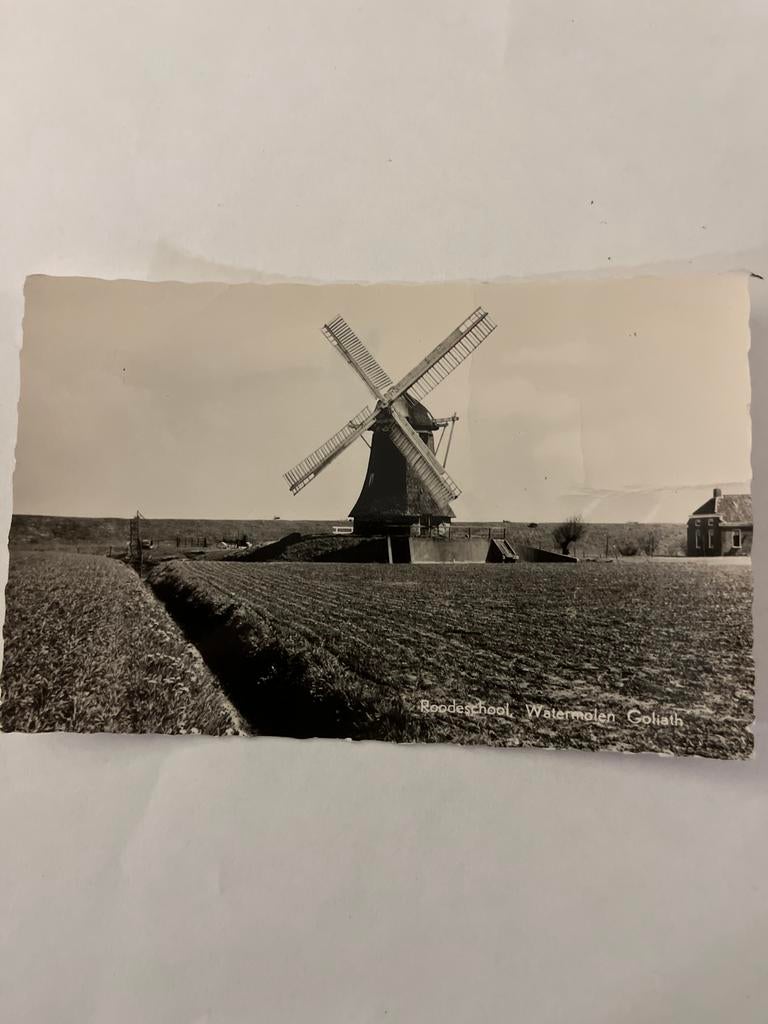 ansichtkaart  Roodeschool Watermolen Goliath, Ophalen of Verzenden, Groningen