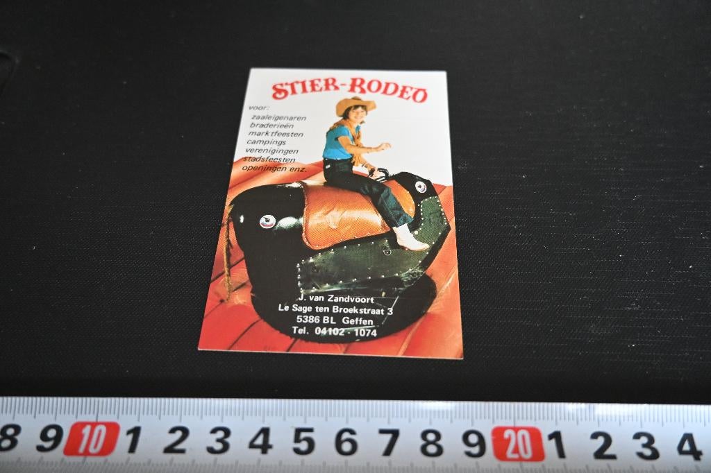sticker Geffen STIER - RODEO  J. van Zandvoort *, Ophalen, Zo goed als nieuw