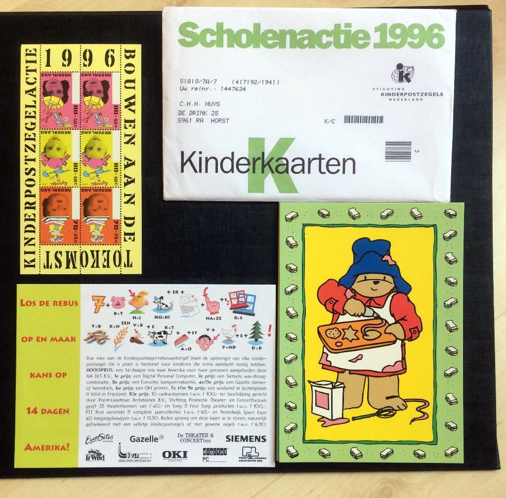 Scholenactie 1996 Kinderkaarten postzegels, Ophalen of Verzenden, Na 1940, Postfris