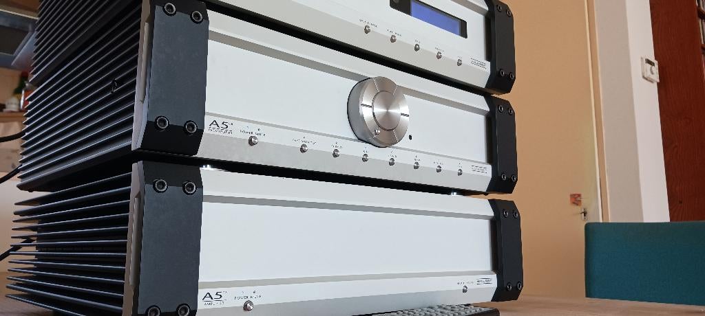 Musical Fidelity A5 CR pre/power, Zo goed als nieuw, 120 watt of meer, Stereo, Ophalen