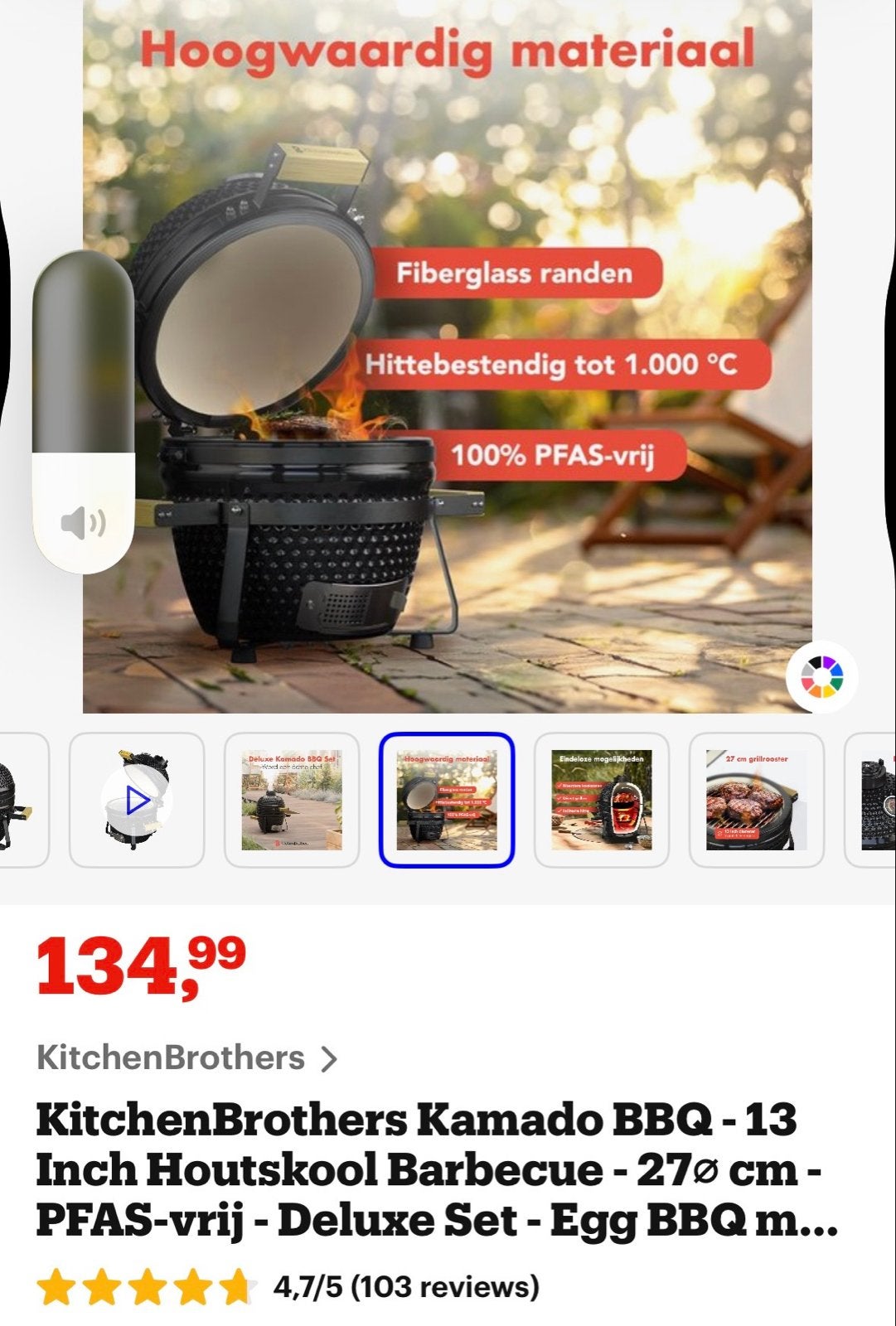Foto 8 van KitchenBrothers Kamado BBQ - 13 Inch Houtskool Barbecue