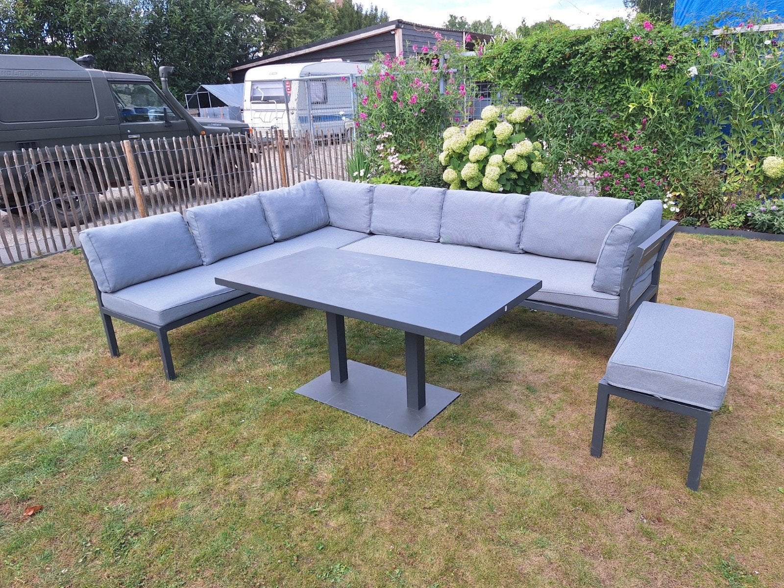 complete Tuinset hoekbank, Tuin en Terras, Tuinsets en Loungesets, Ophalen, Gebruikt, 6 zitplaatsen, Loungeset
