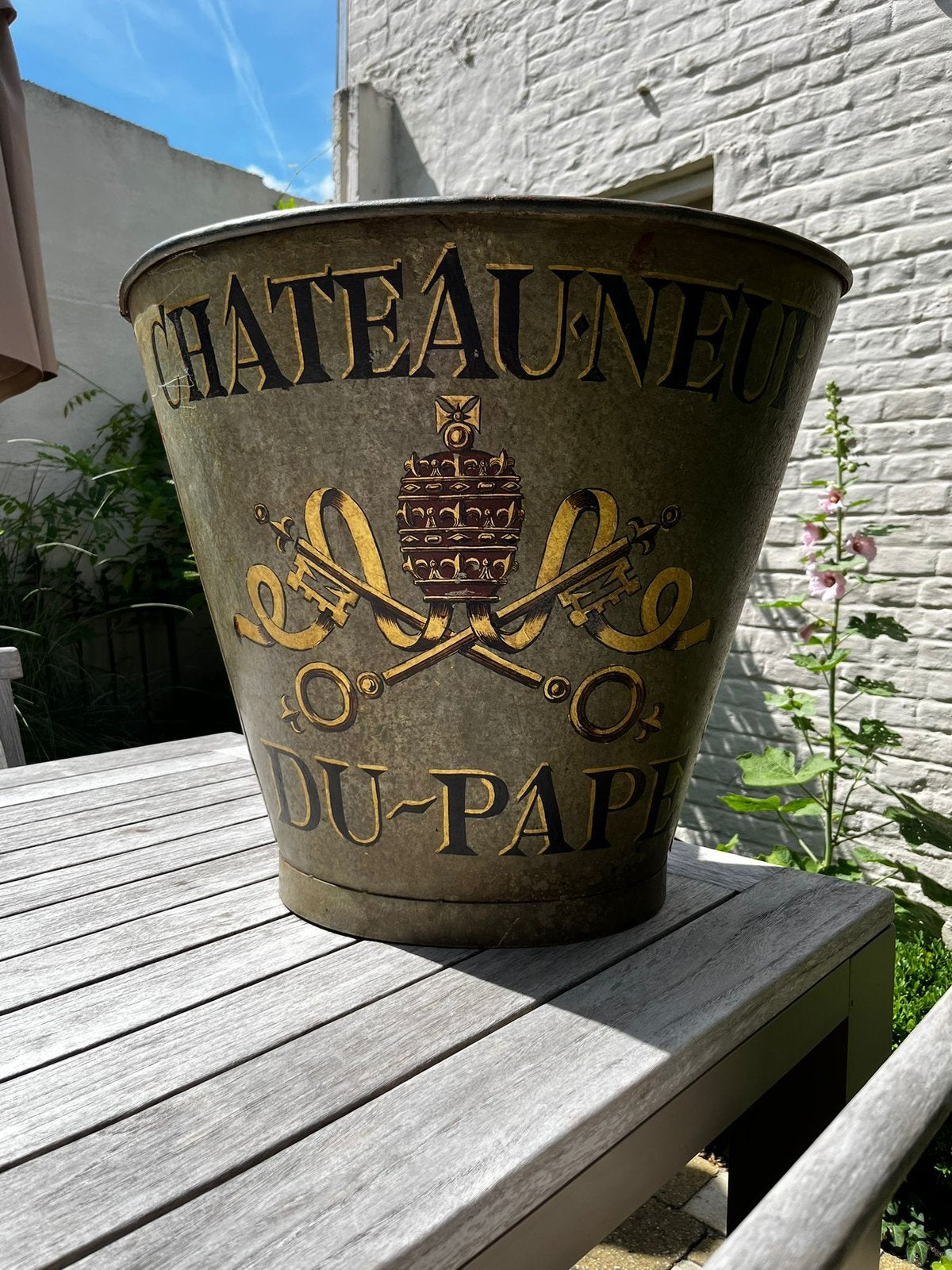 Druivenoogstmand Chateau neuf du pape, Ophalen of Verzenden, Zo goed als nieuw, Metaal