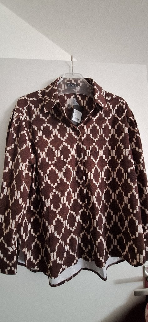 Mi Piace blouse espresso bruin Ikat xxl, Mi Piace, Bruin, Maat 46/48 (XL) of groter, Nieuw