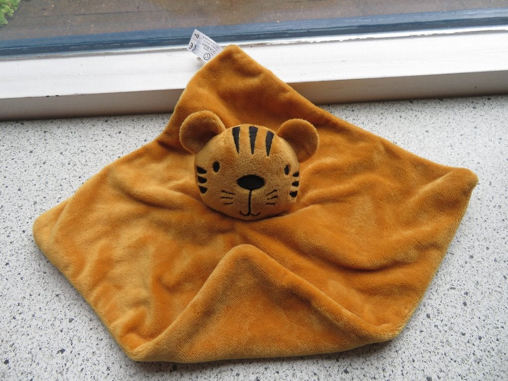 Knuffeldoek tijger van Kruidvat Mundia BV dik bruin velours, Ophalen of Verzenden, Zo goed als nieuw, Met label, Bruin