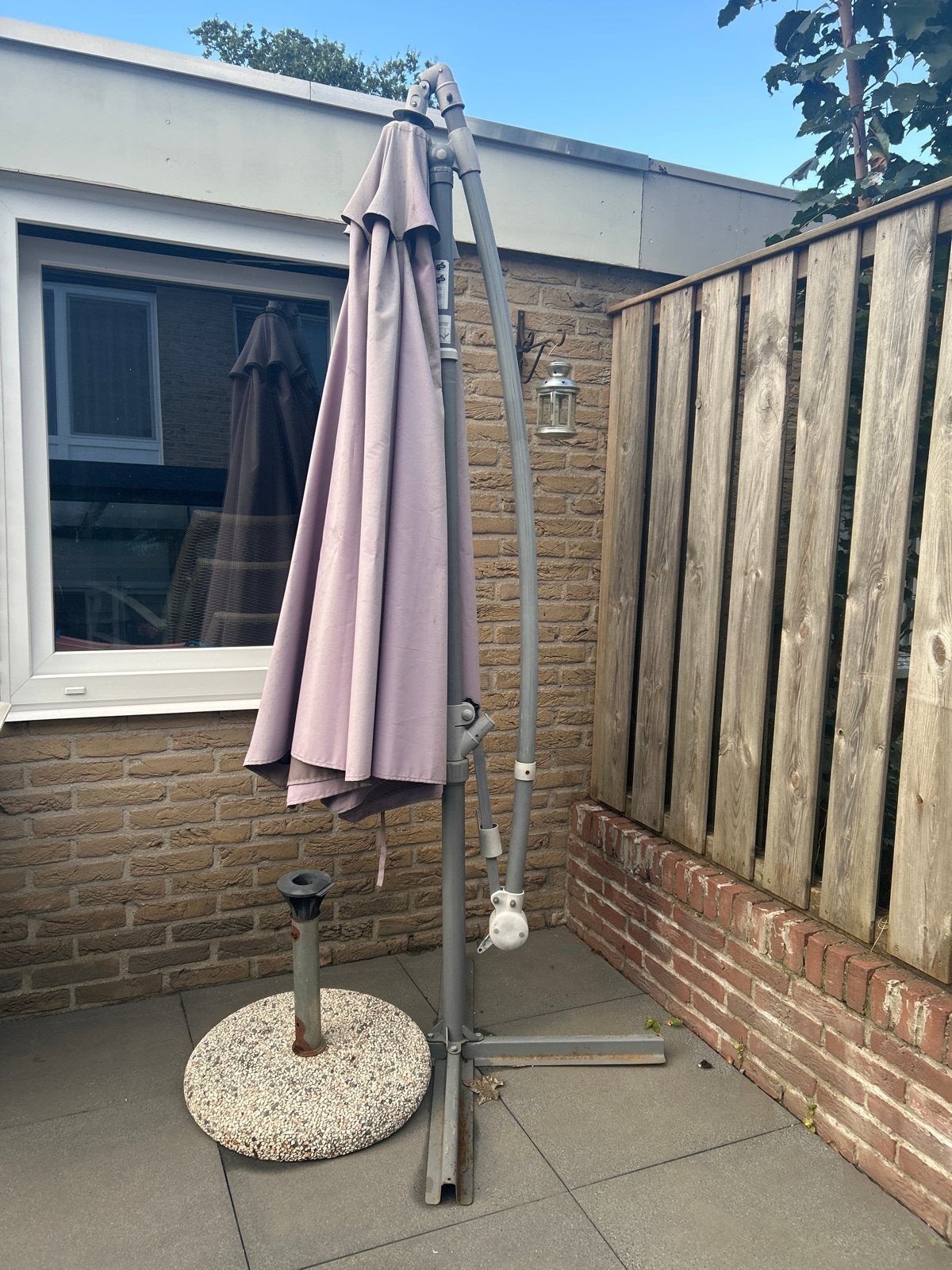 Zweefparasol zonder betoonparasolhouder, Tuin en Terras, Ophalen, Gebruikt, Zweefparasol