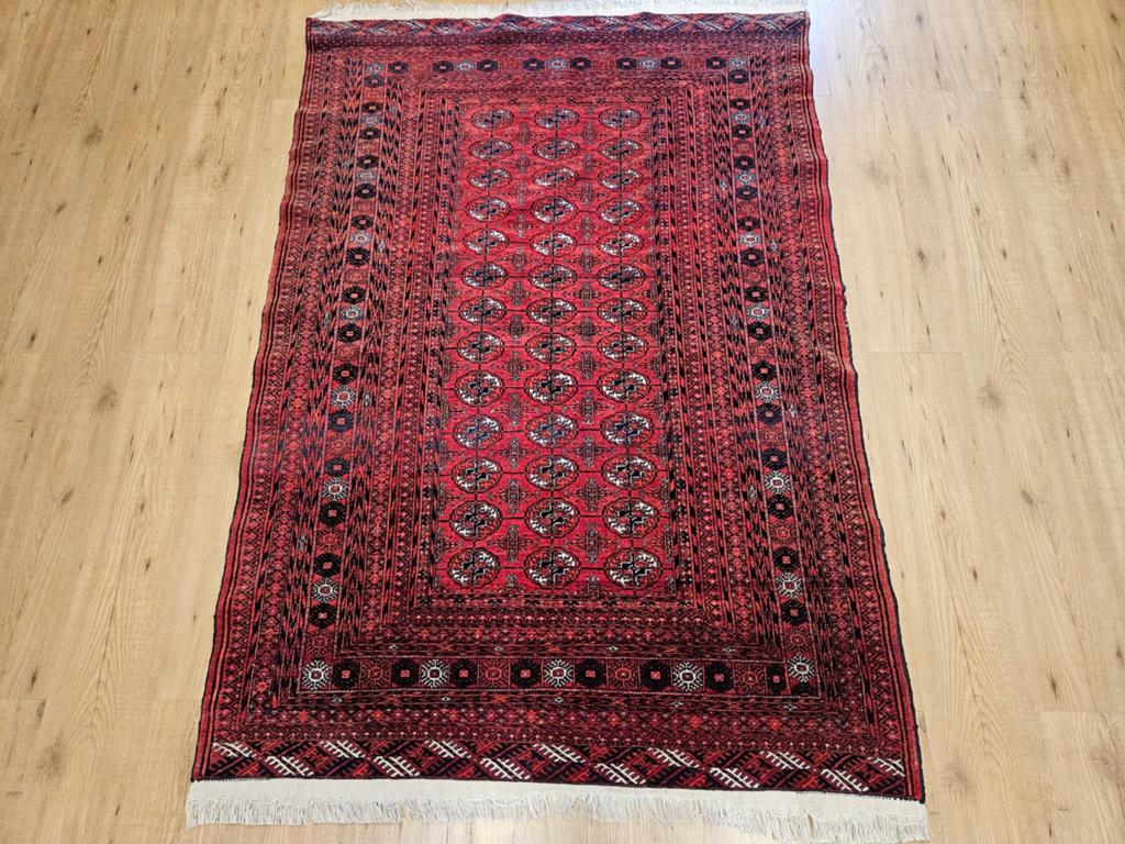 Vintage handgeknoopt oosters tapijt bochara 185x125, Info@SlatsAntiek.nl, Tweedehands, 100 tot 150 cm, Perzisch