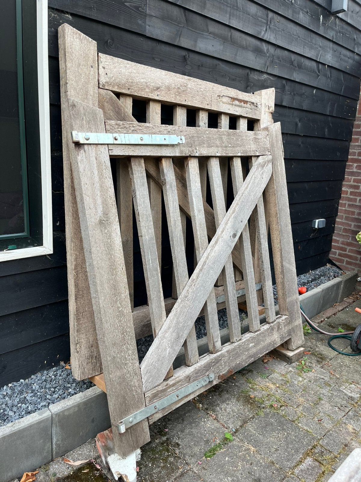 Eiken poort, Tuin en Terras, Ophalen, Zo goed als nieuw, 150 tot 200 cm, Hout