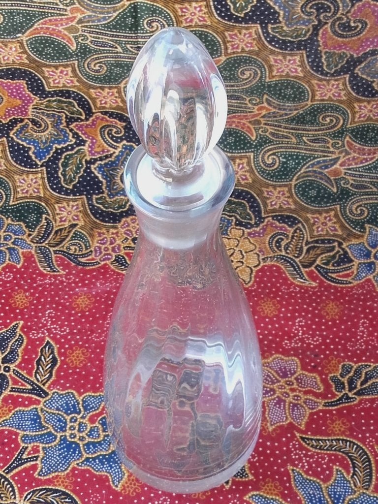 Mooie vintage wijnkaraf uit Polen van Krosno kristal 37,5 cm, Ophalen of Verzenden