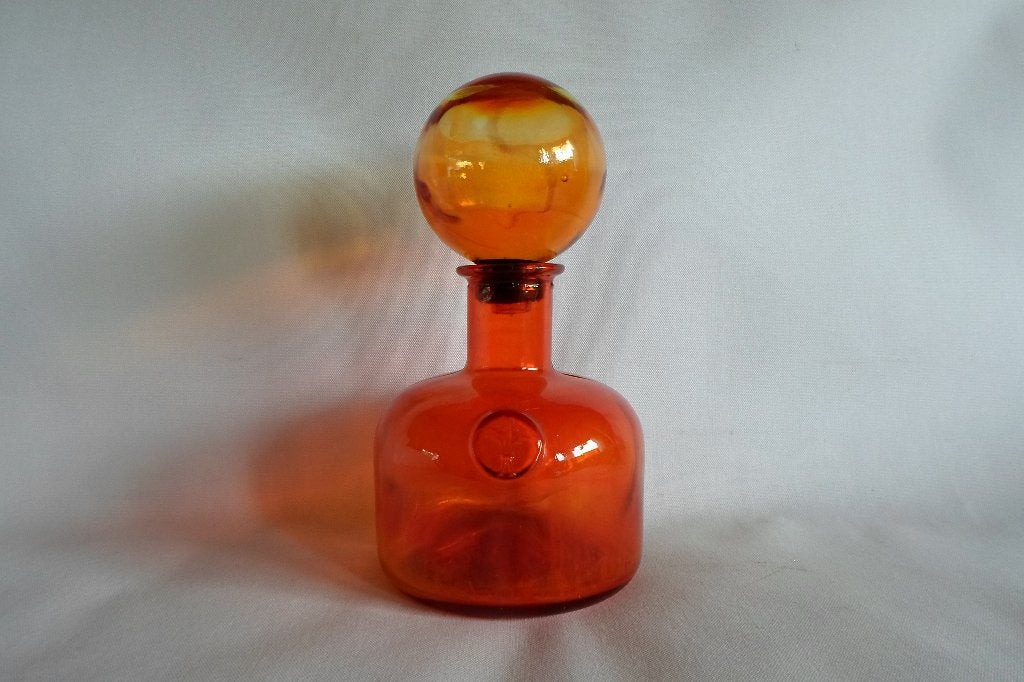Murano Empoli Big Bobble Decanter Oranje, Ophalen of Verzenden