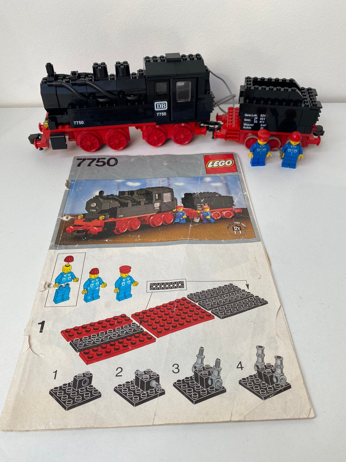 Lego 12V trein 7750 Steam Engine, Lego, Ophalen of Verzenden, Zo goed als nieuw, Inclusief instructies