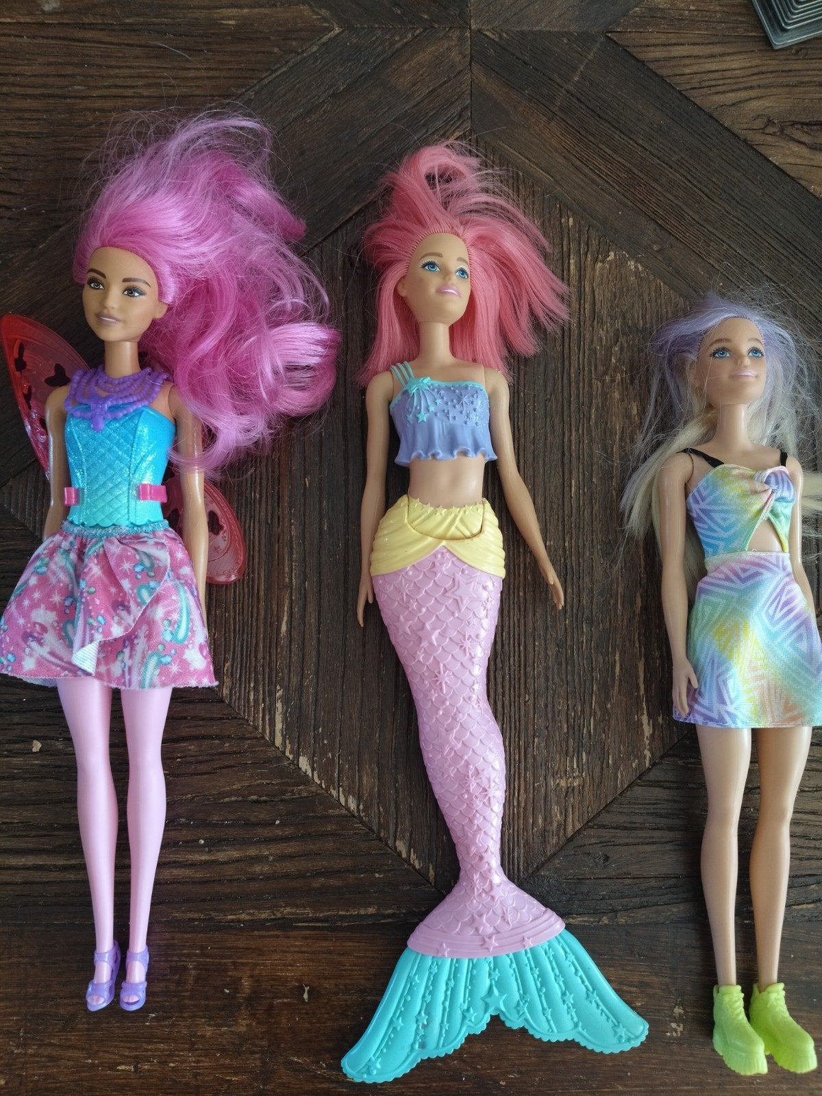 Set van 3 Barbie poppen: Zeemeermin, Fee en een Barbie, Ophalen of Verzenden, Zo goed als nieuw, Barbie