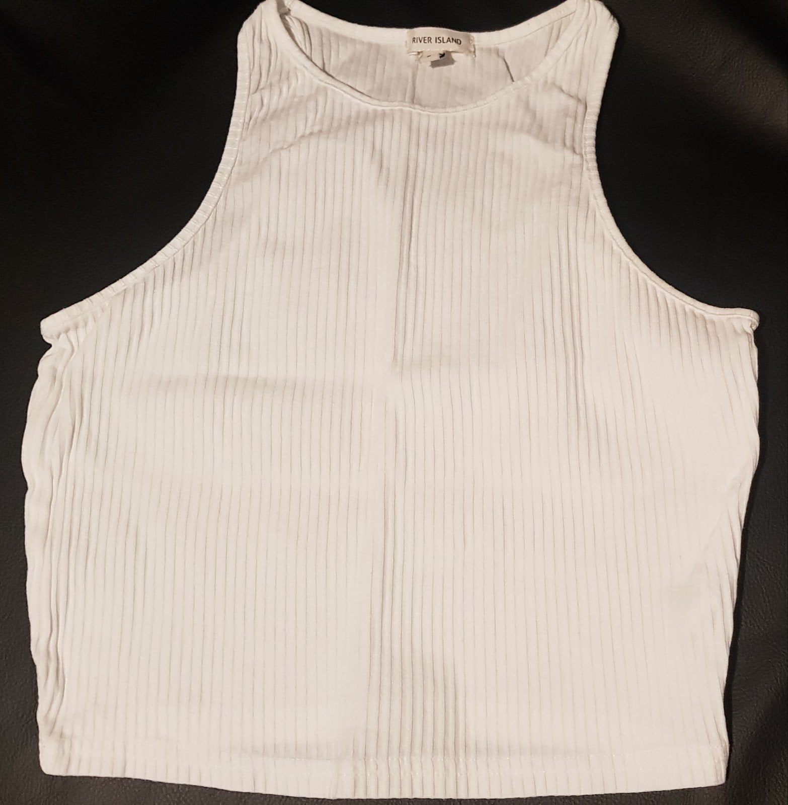 River island cropped topje maat 8 wit maat xs maat 34 topjes, Verzenden, Zo goed als nieuw, Zonder mouw, Maat 34 (XS) of kleiner
