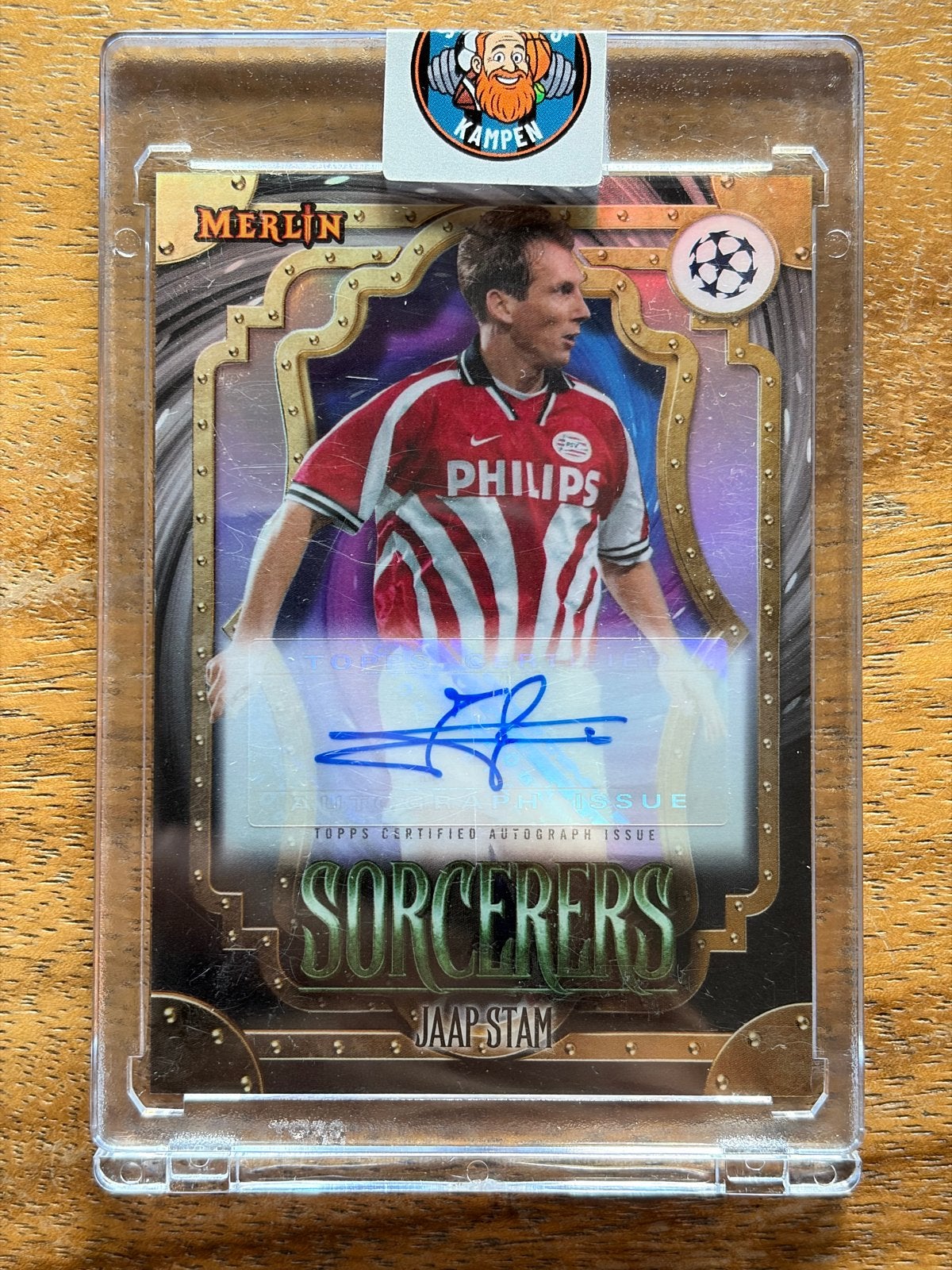 Jaap Stam Topps Merlin Sorcerers Autograph Card PSV, Verzamelen, Ophalen of Verzenden, Zo goed als nieuw, PSV, Spelerskaart