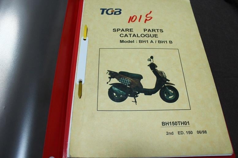 TGB BH1 1998 scooter parts catalogue onderdelen boek 101S, Ophalen of Verzenden, Gebruikt