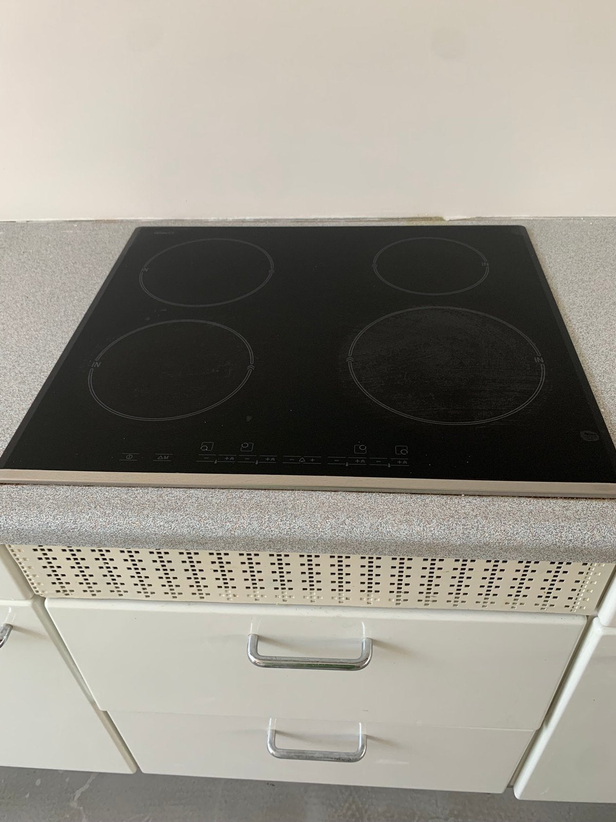 Inductie kookplaat van Ceran, Ophalen, 4 kookzones, Zo goed als nieuw, Inbouw