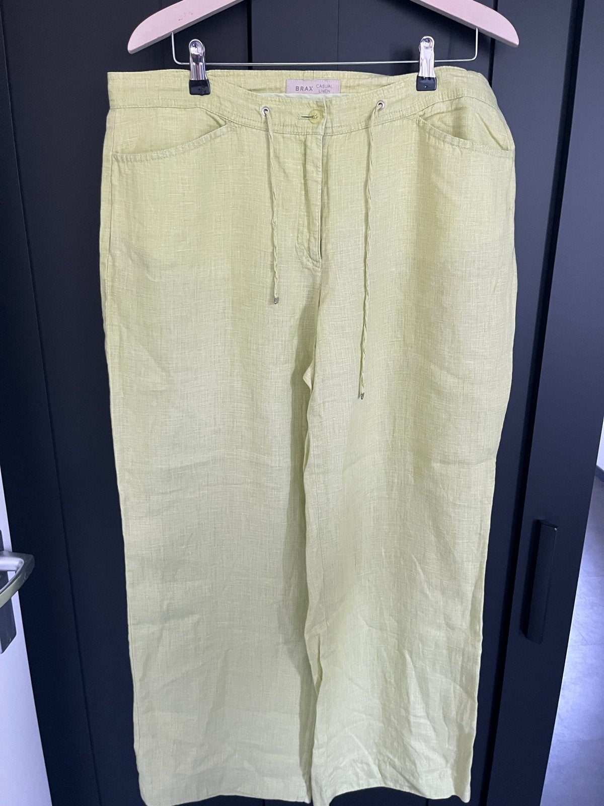 Brax Casual Linnen Broek - Lichtgroen, Kleding | Dames, Maat 46/48 (XL) of groter, Ophalen of Verzenden, Zo goed als nieuw, Lang